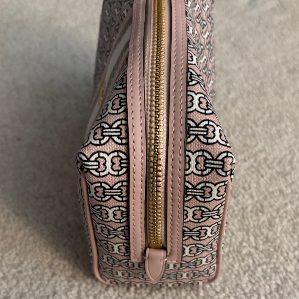 NWOT Tory Burch Gemini Link Costal Pink Cosmetic Bag - Picture 5 of 9